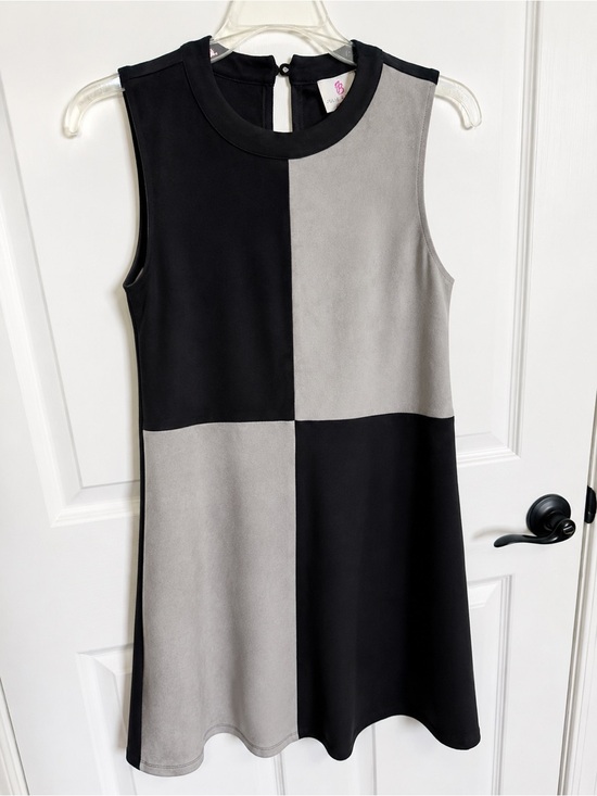 JB by Julie Brown Dresses & Skirts - JB by Julie Brown Black & Gray Blocked Sleeveless faux suede Mini Dress Small